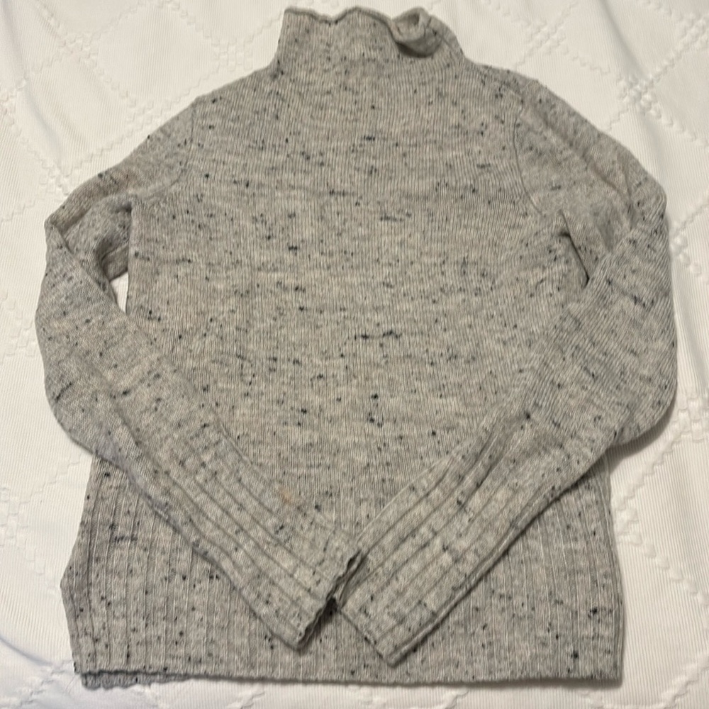 Madewell Grey and Blue Speckled Turtleneck Sweater